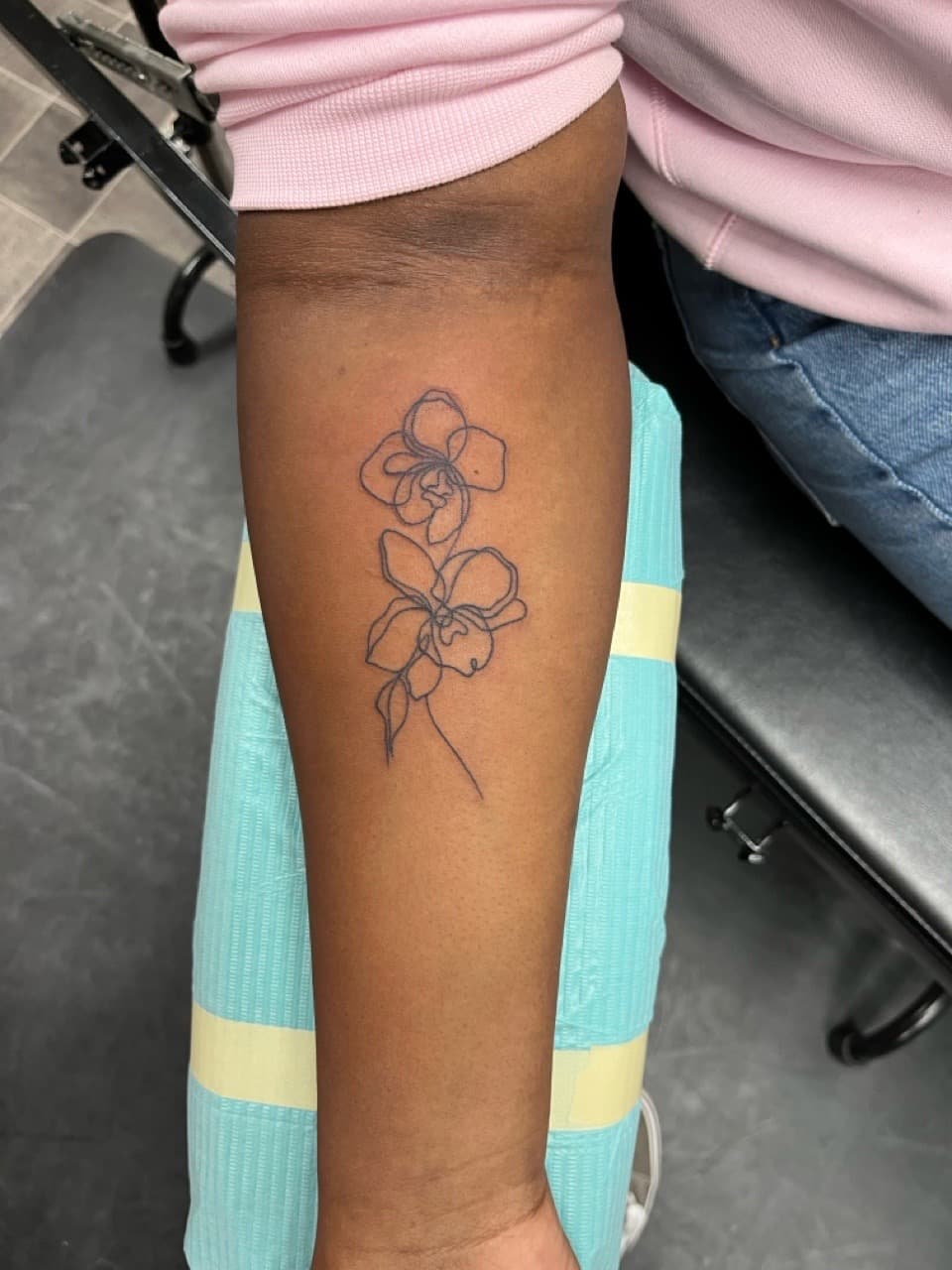 Fine Line + Line-work flowers tattoo on Forearm by Kneedeep_tattoos on TattMe
