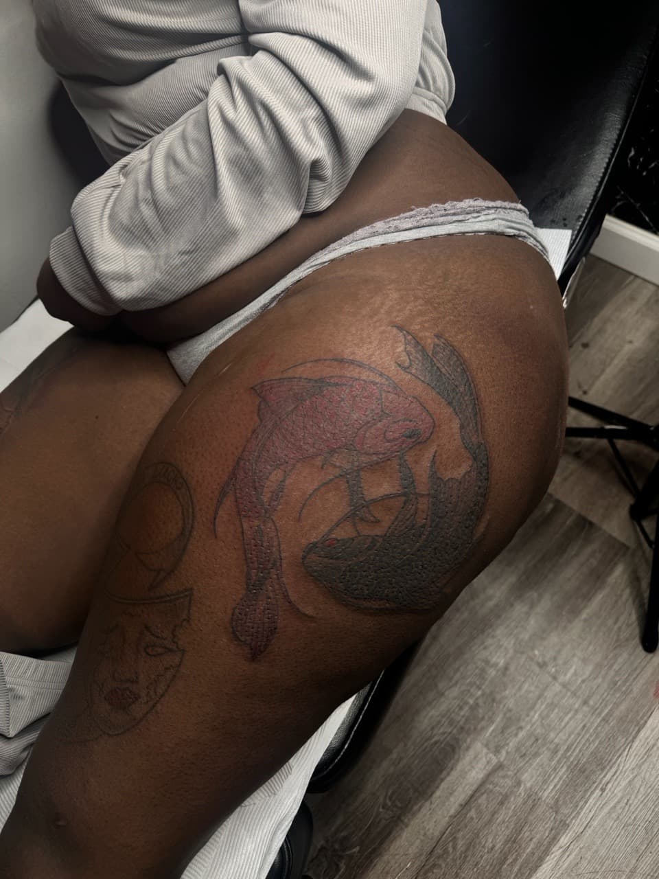 Japanese + Color koi tattoo on Thigh by RZ_ink on TattMe