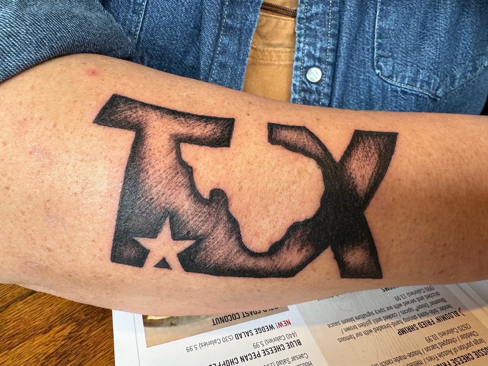 Black-work + Lettering texas tattoo on Forearm by Tats_By_Z on TattMe