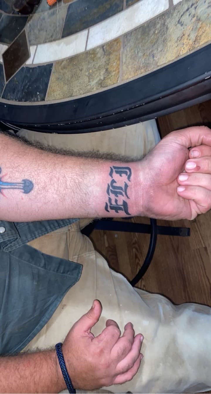 Lettering + Script initials tattoo on Wrist by Tats_By_Z on TattMe