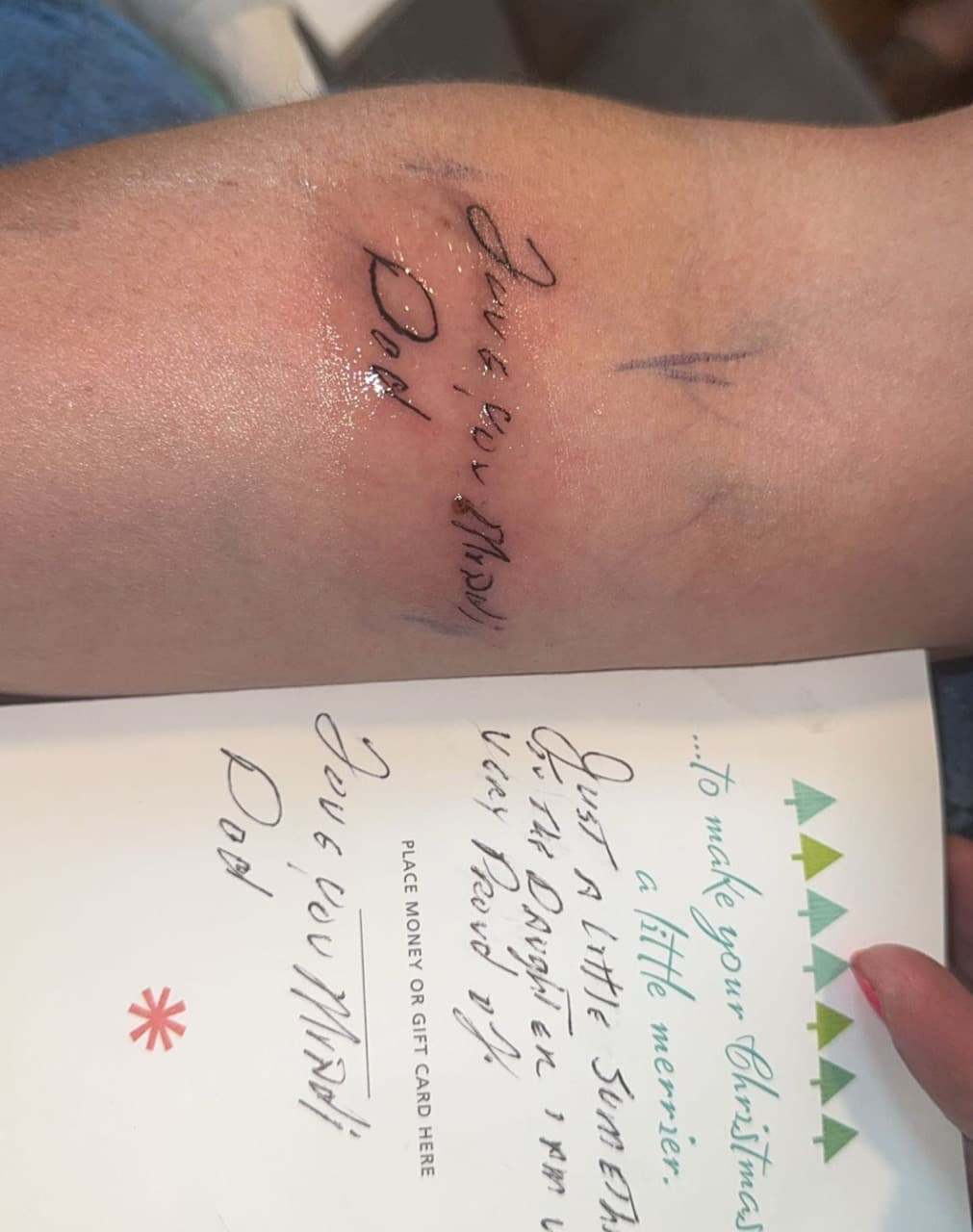 Lettering + Script handwriting tattoo on Upper Arm by Tats_By_Z on TattMe