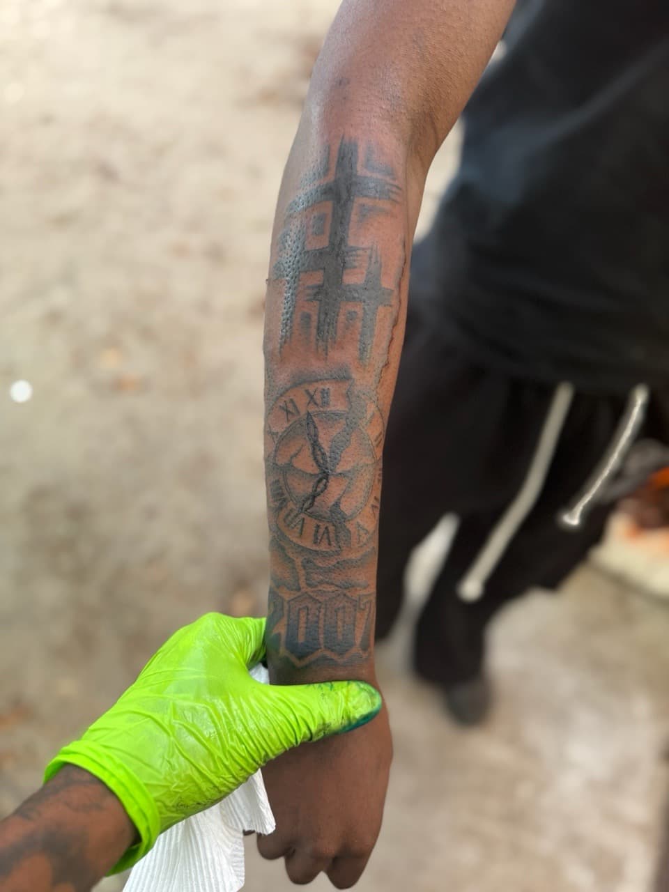Black & Grey + Illustrative crosses tattoo on Forearm by HoodInkedd843 on TattMe