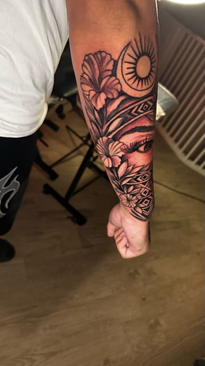 Black & Grey + Illustrative eye tattoo on Forearm by Tatted_By_Visions on TattMe