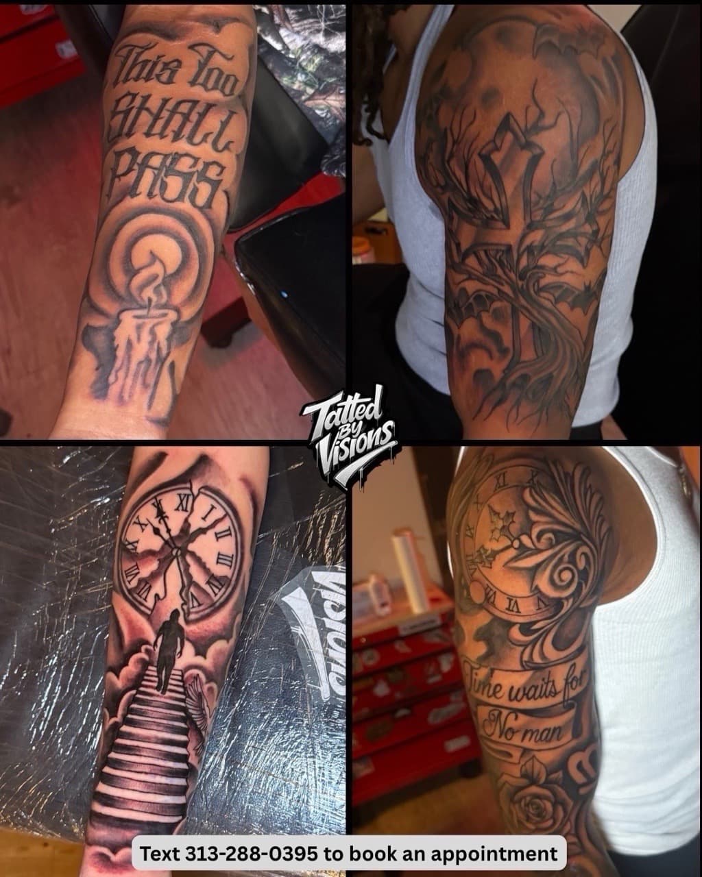 Black & Grey + Illustrative candle tattoo on Upper Arm by Tatted_By_Visions on TattMe
