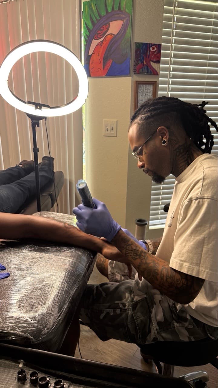Black-work + Line-work tattoo artist tattoo on Forearm by Tatted_By_Visions on TattMe