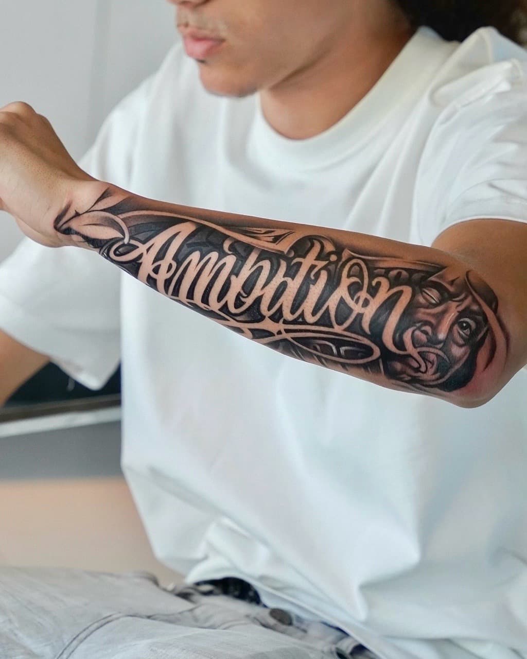 Lettering + Script ambition tattoo on Forearm by Vendler_Tattoo on TattMe