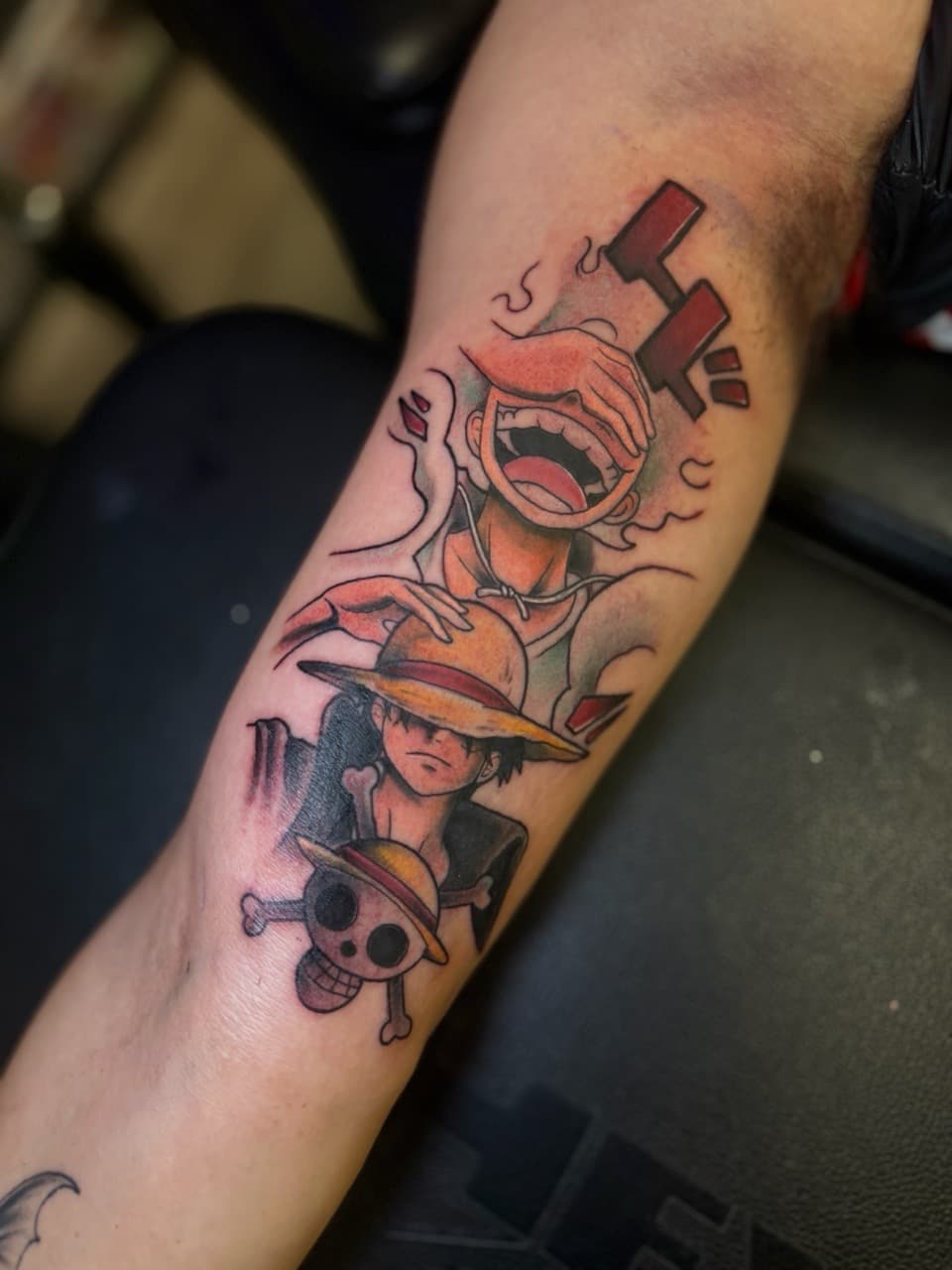 Anime + Pop Culture luffy tattoo on Forearm by Radtattoo on TattMe