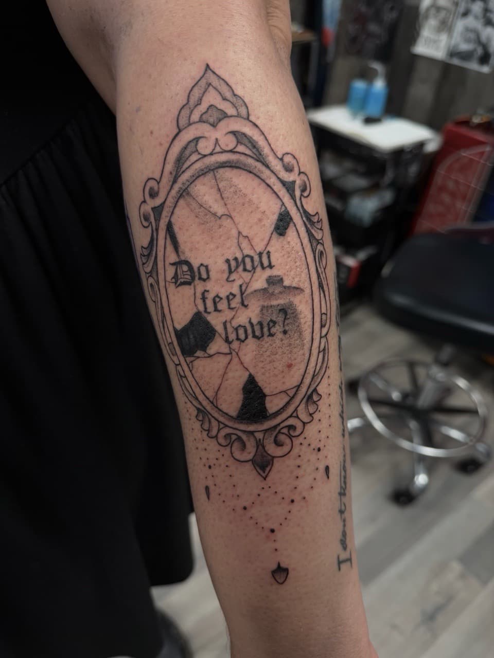 Black & Grey + Lettering mirror tattoo on Forearm by Radtattoo on TattMe