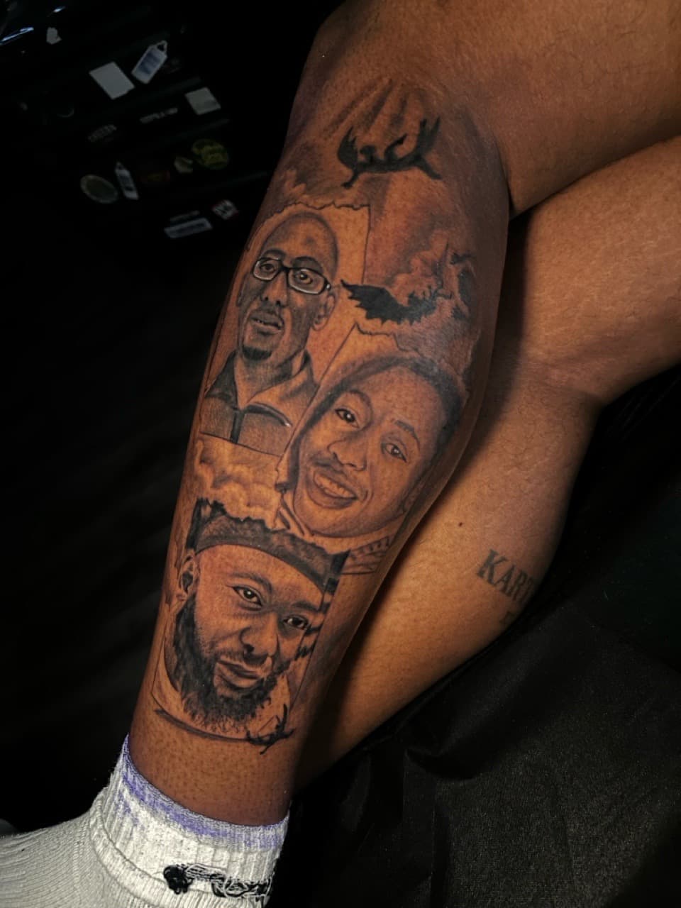 Realism + Black & Grey portraits tattoo on Calf by Christopher_Ink on TattMe