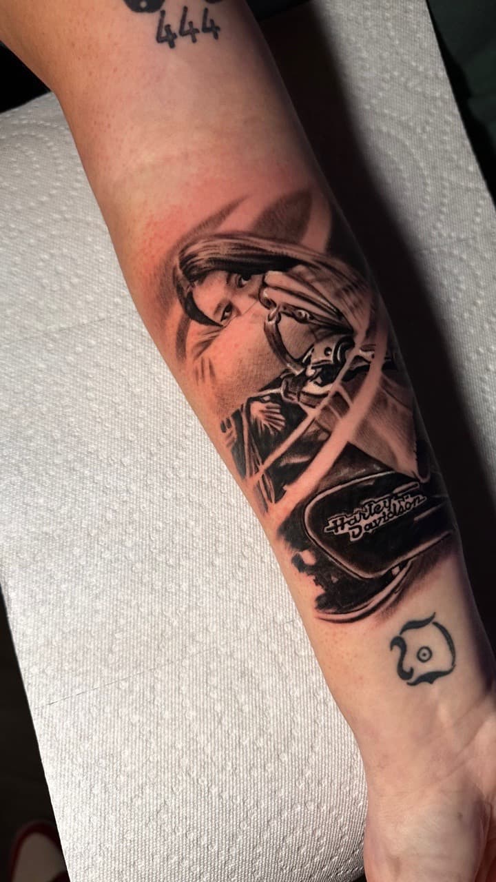 Black & Grey + Realism woman tattoo on Forearm by Christopher_Ink on TattMe