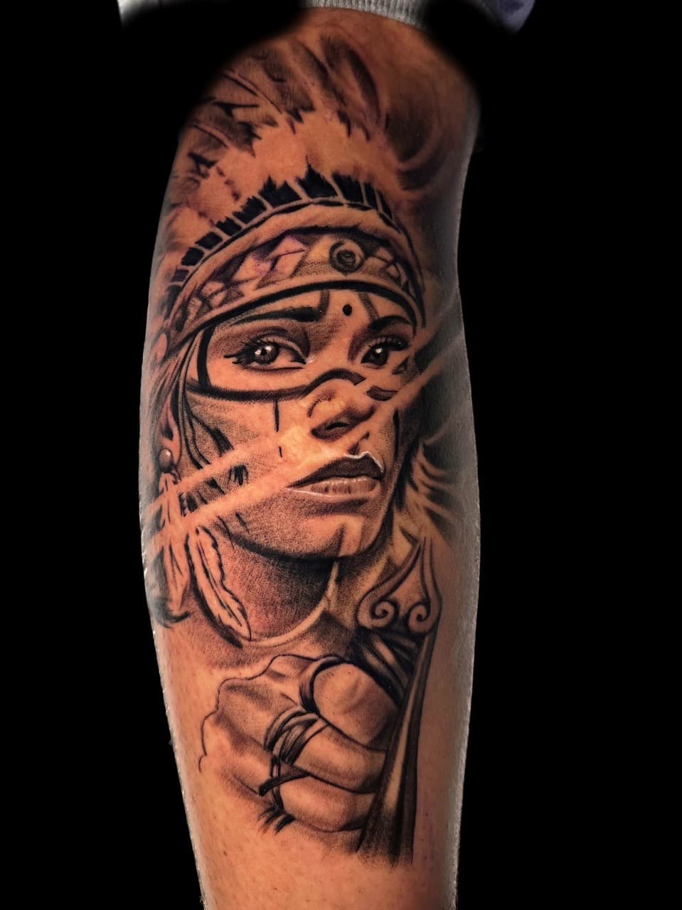 Black & Grey + Realism woman tattoo on Forearm by Christopher_Ink on TattMe