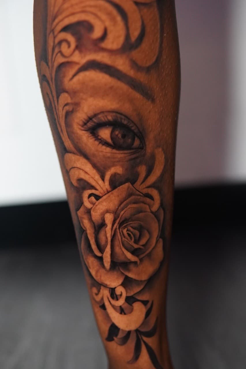 Black & Grey + Realism rose tattoo on Forearm by Moe_Tatts on TattMe