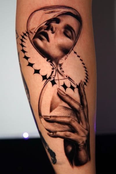 Black & Grey + Realism hourglass tattoo on Forearm by Moe_Tatts on TattMe
