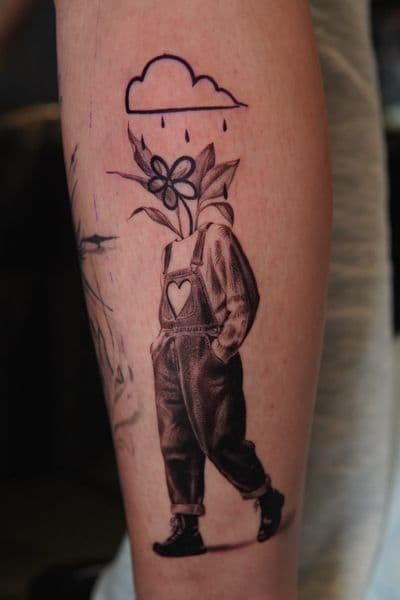 Black & Grey + Illustrative figure tattoo on Forearm by Moe_Tatts on TattMe