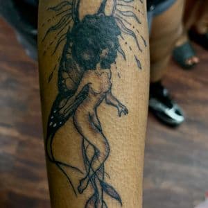 Black & Grey figure tattoo on Forearm by Anita_Tattoo on TattMe