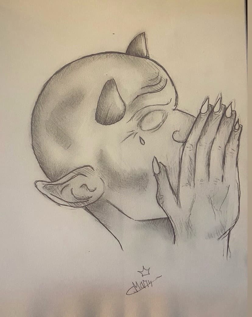 Sketch + Illustrative devil tattoo by Dough_Girls_Inks on TattMe