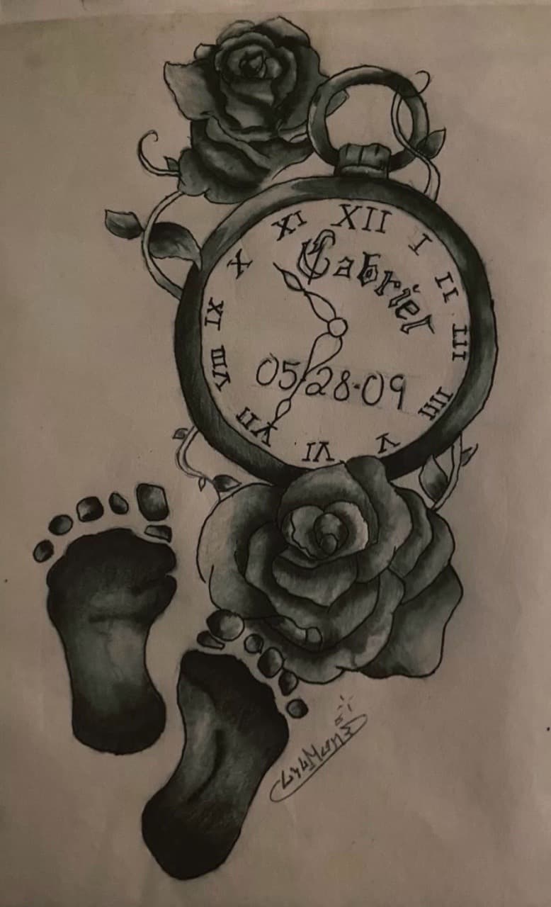 Black & Grey + Illustrative pocket watch tattoo by Dough_Girls_Inks on TattMe