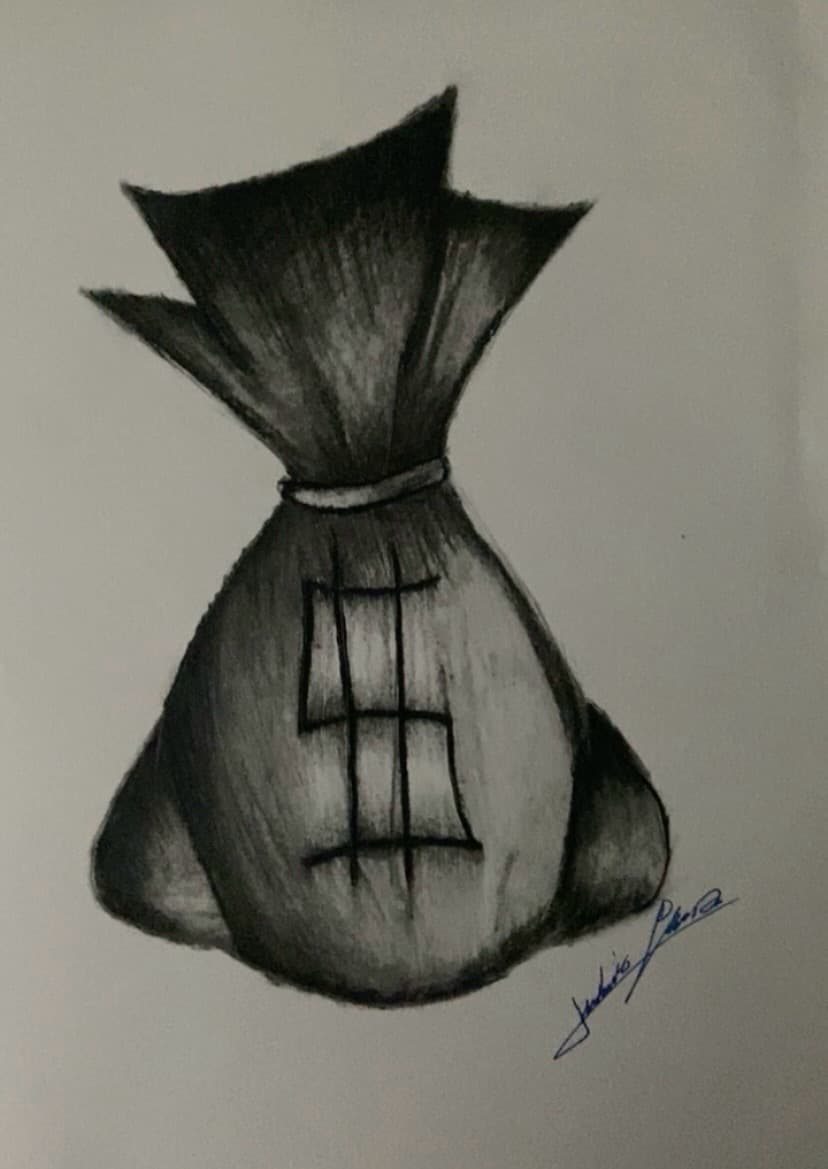 Sketch + Black-work money bag tattoo by Dough_Girls_Inks on TattMe