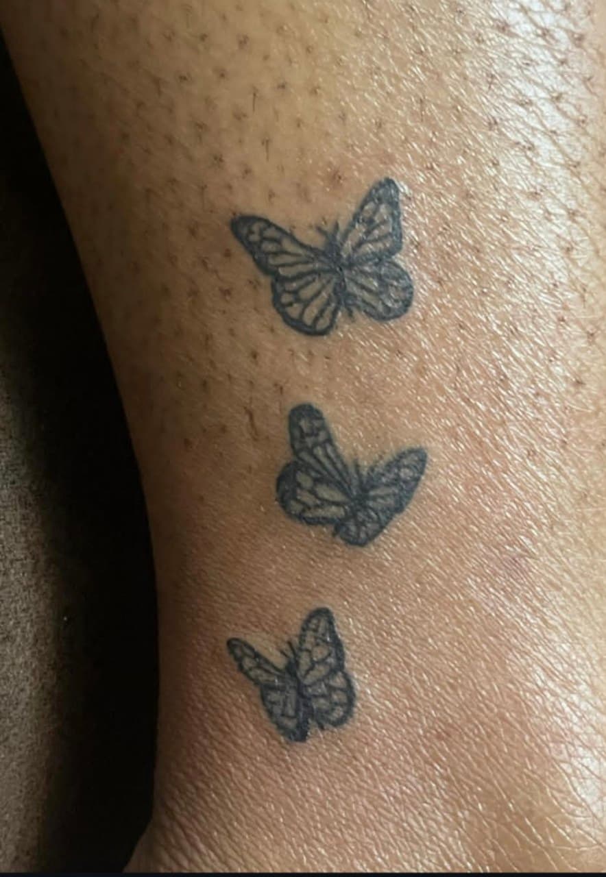 Fine Line + Black-work butterflies tattoo on Forearm by Cay_Tattoos on TattMe