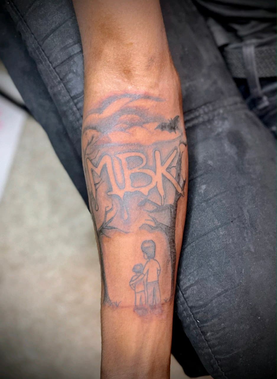 Black & Grey + Illustrative figures tattoo on Forearm by Cay_Tattoos on TattMe