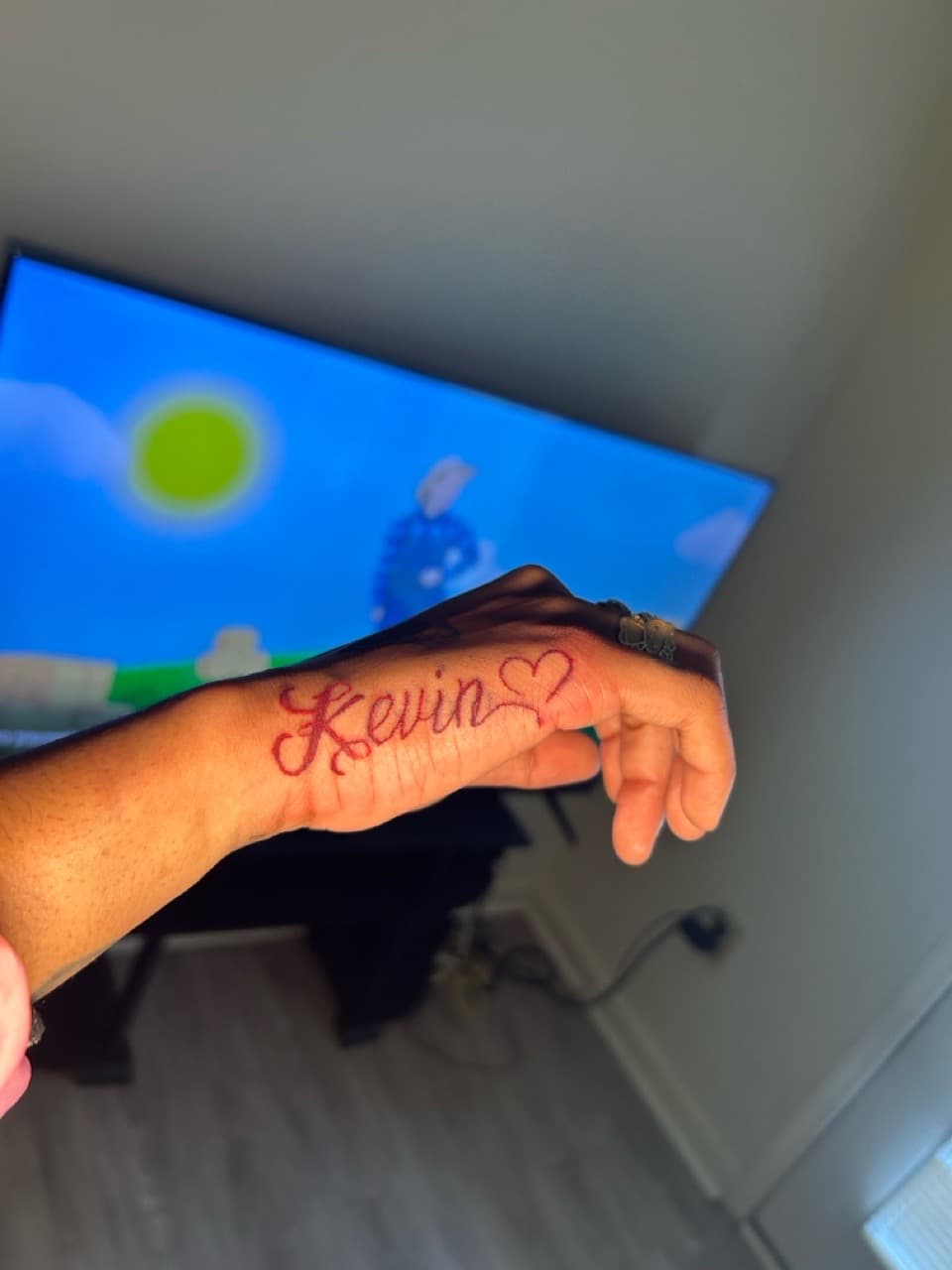Lettering + Script kevin tattoo on Hand by inkbynyyair on TattMe