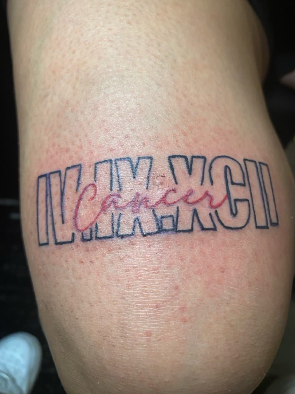 Lettering + Script roman numerals tattoo on Calf by VonTattz on TattMe