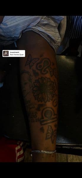 Black & Grey + Illustrative baby tattoo on Shin by TeezTalent on TattMe