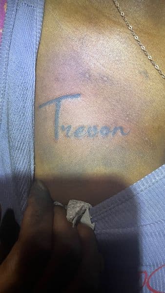 Lettering + Script name tattoo on Chest by TeezTalent on TattMe