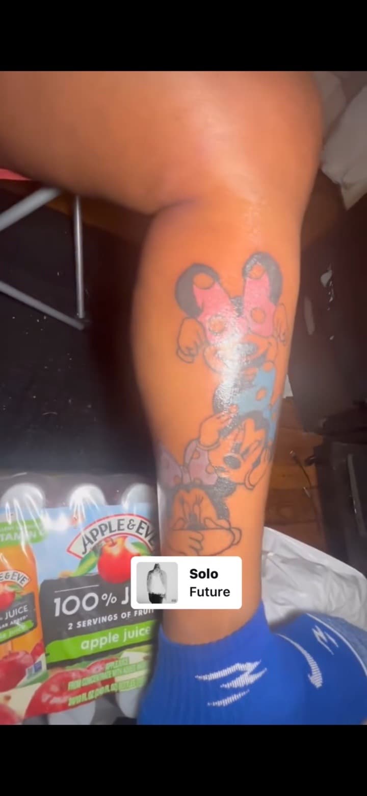 Cartoon + Pop Culture minnie mouse tattoo on Calf by TattedbyTeeno on TattMe