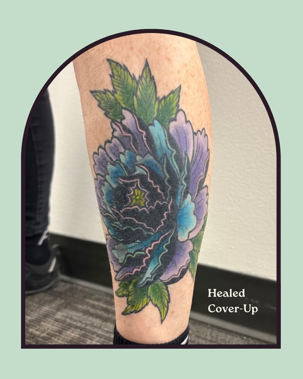Floral + Color flower tattoo on Calf by Tattoos_by_Nicci on TattMe