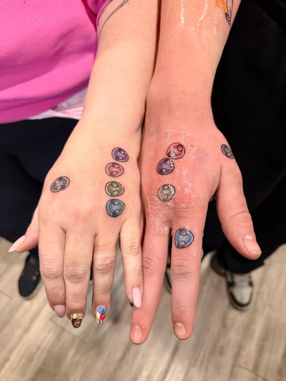 Color + Minimalist planets tattoo on Hand by Tattoos_by_Nicci on TattMe