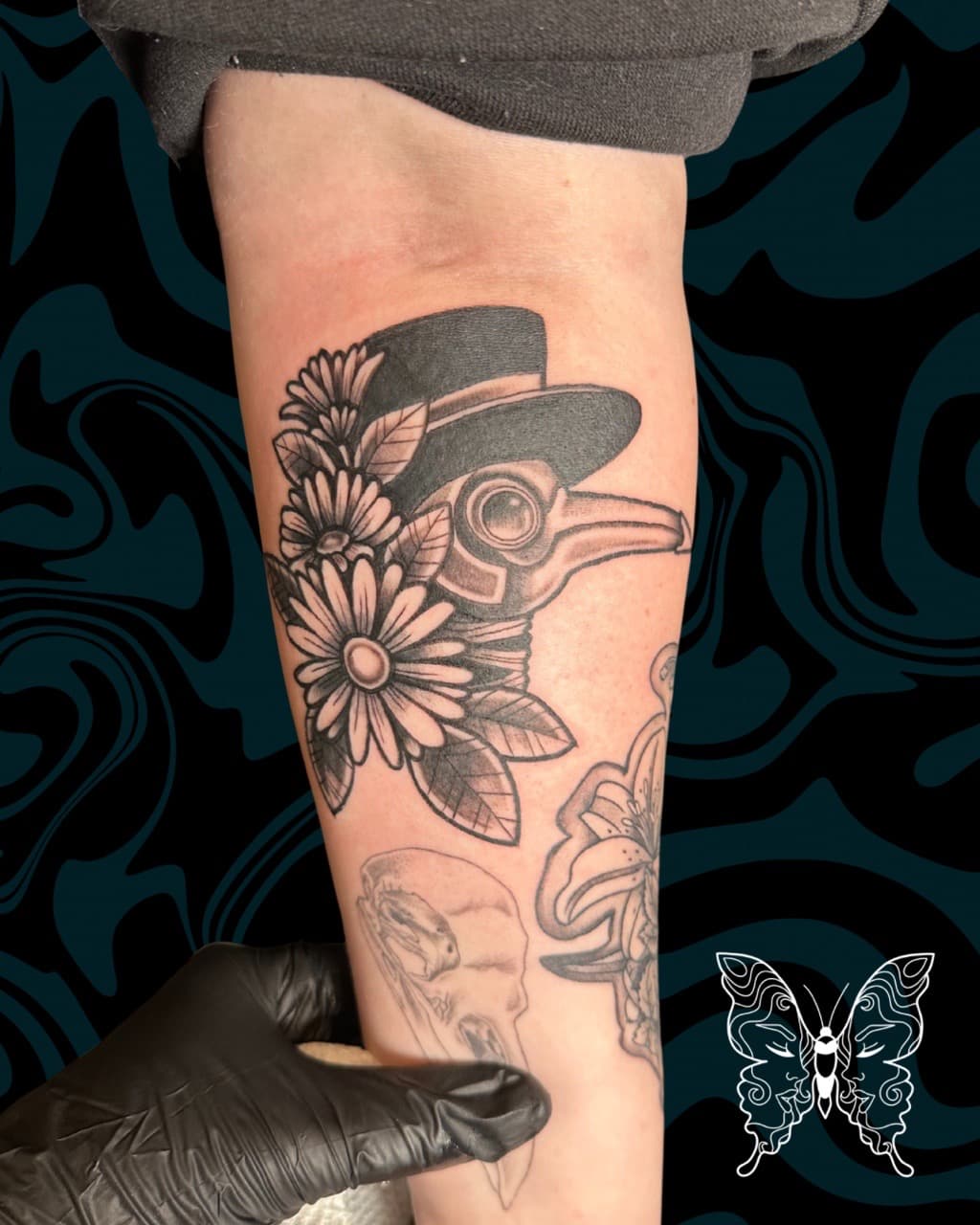 Black & Grey + Illustrative plague doctor tattoo on Forearm by Tattoos_by_Nicci on TattMe