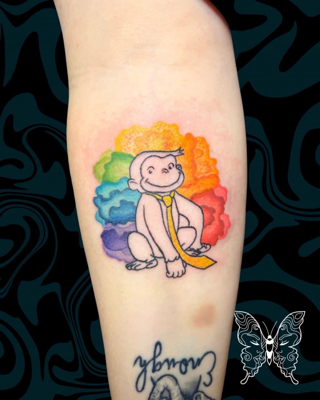 Cartoon + Color monkey tattoo on Forearm by Tattoos_by_Nicci on TattMe