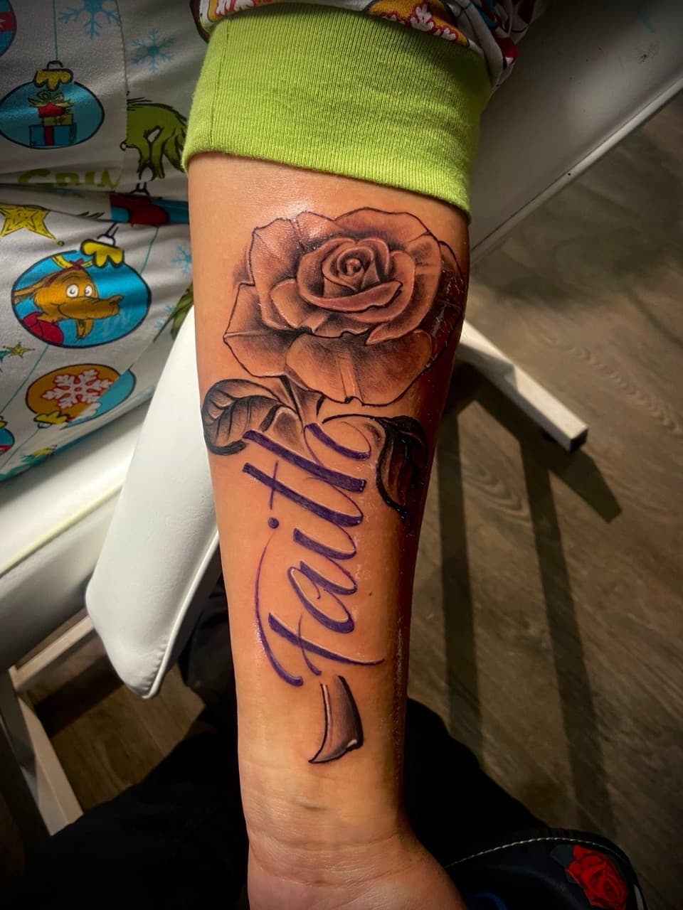 Floral + Lettering rose tattoo on Forearm by Moeinkk on TattMe