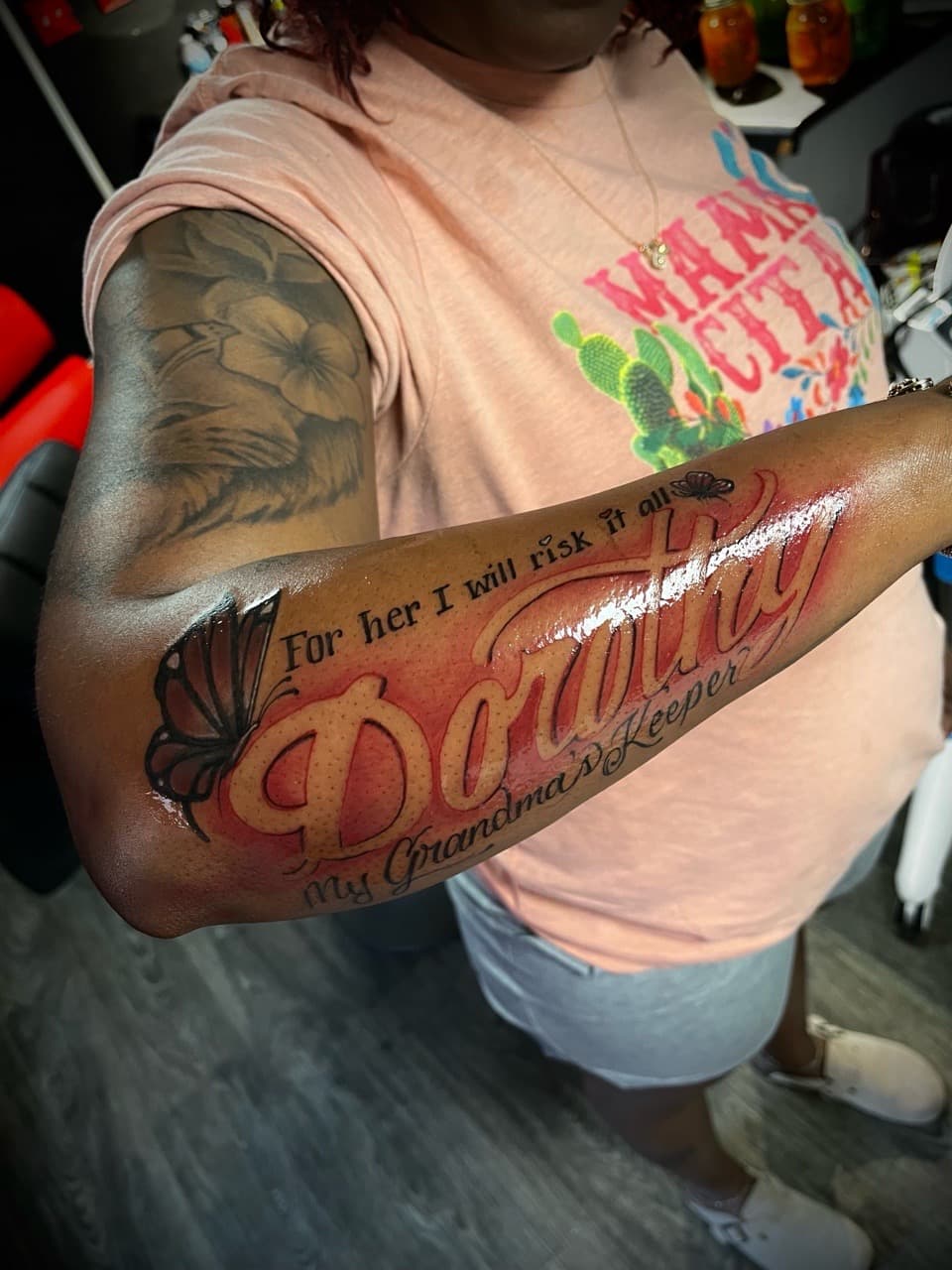 Lettering + Script name tattoo on Forearm by Moeinkk on TattMe