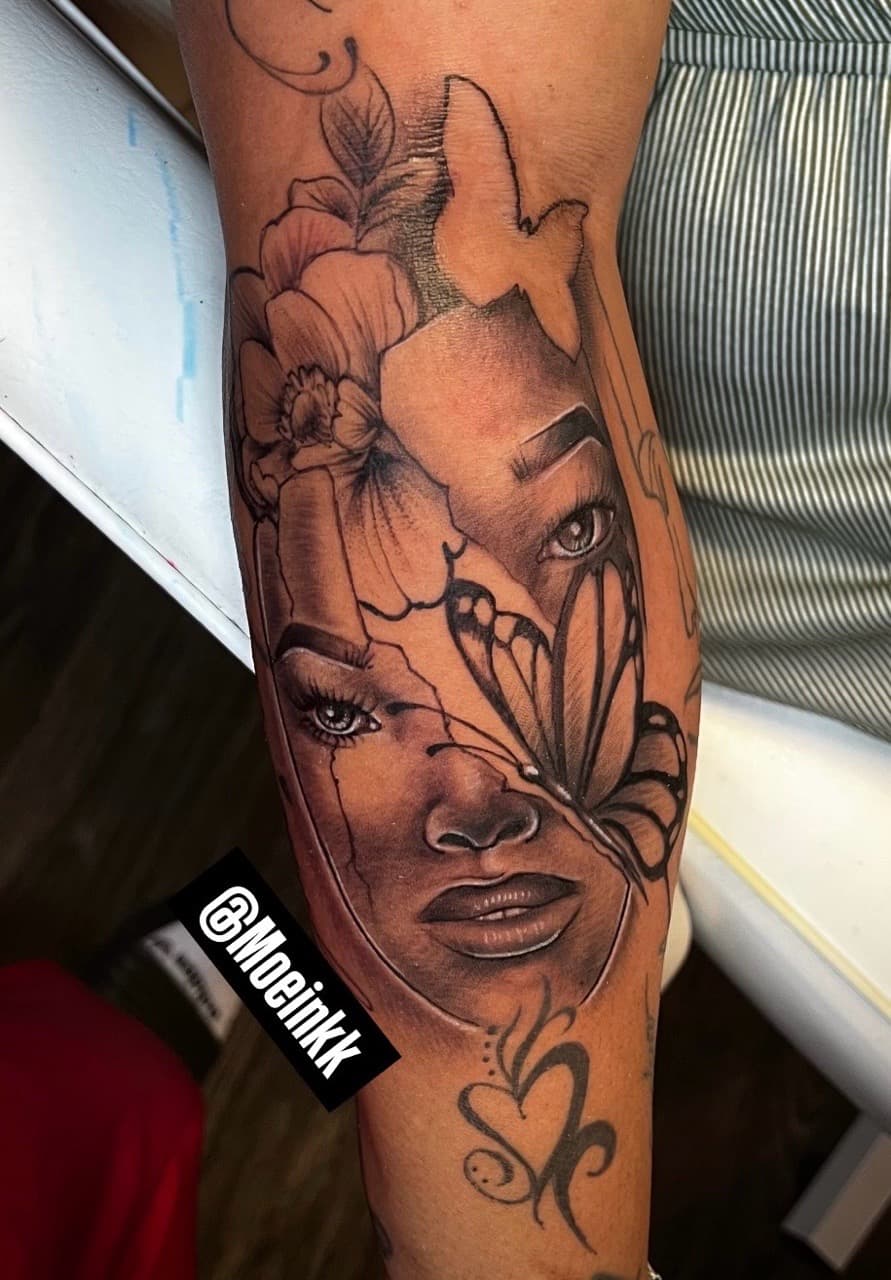 Black & Grey + Realism woman tattoo on Forearm by Moeinkk on TattMe