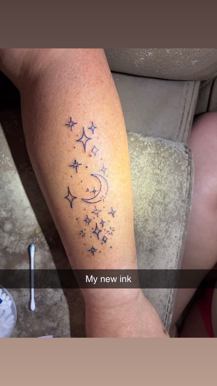 Fine Line + Minimalist moon tattoo on Forearm by addiesinkwork on TattMe