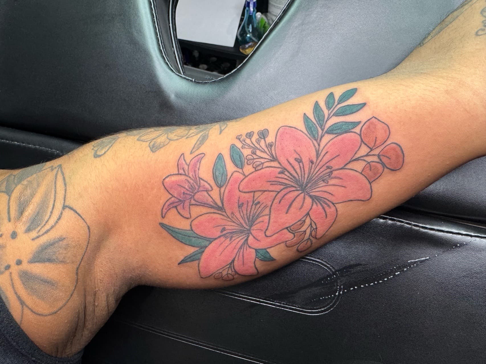 Floral + Color flowers tattoo on Forearm by InkByArtie on TattMe