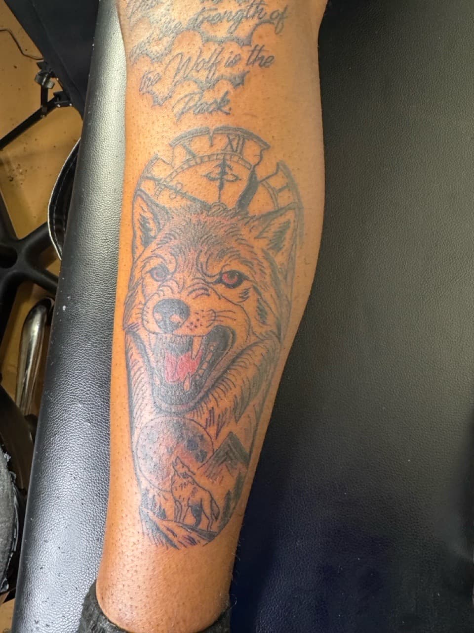 Black & Grey + Illustrative wolf tattoo on Forearm by InkByArtie on TattMe