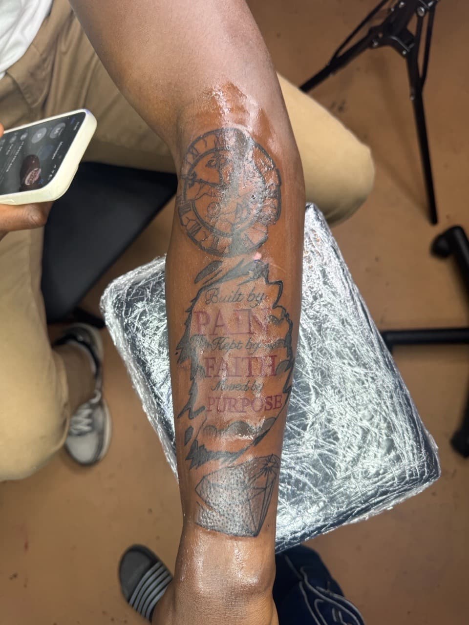 Lettering + Black-work compass tattoo on Forearm by InkByArtie on TattMe