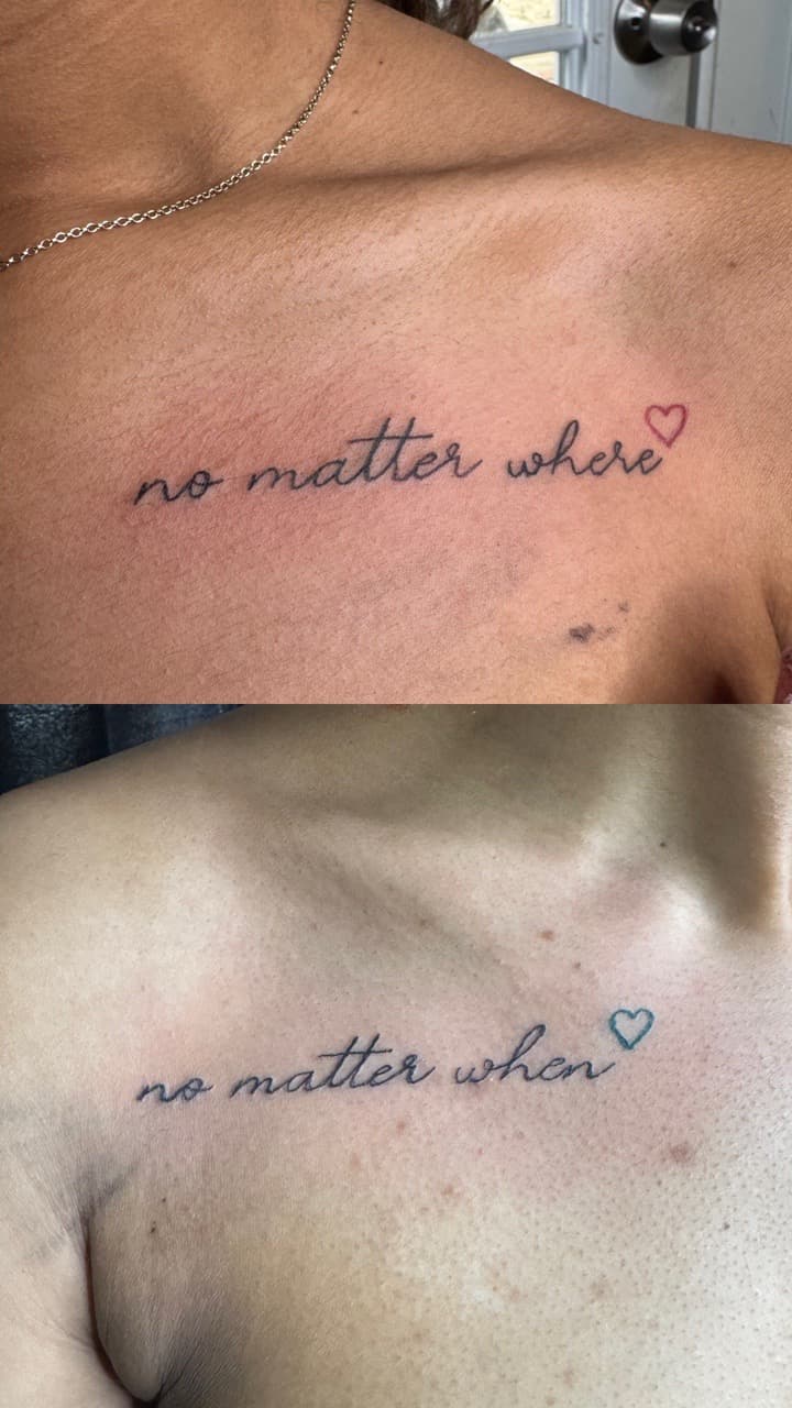 Lettering + Script words tattoo on Chest by InkByArtie on TattMe