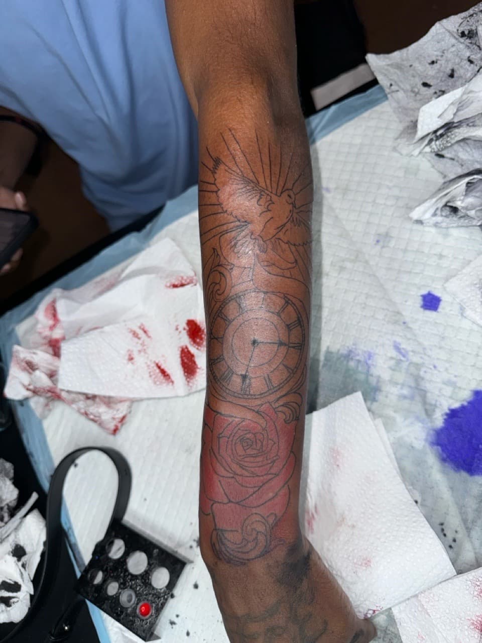 Illustrative + Line-work dove tattoo on Forearm by InkByArtie on TattMe