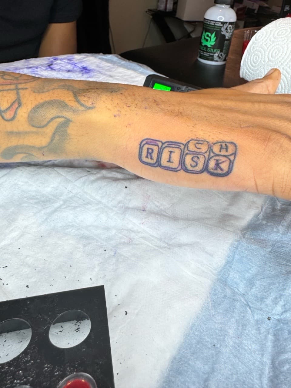 Lettering + Line-work letters tattoo on Wrist by InkByArtie on TattMe