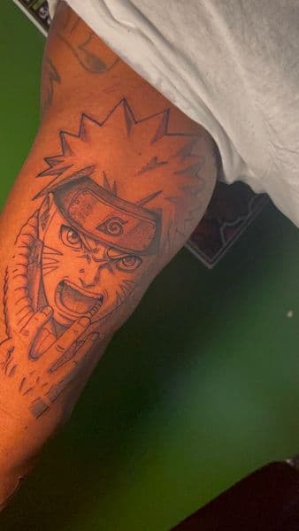 Anime + Illustrative naruto tattoo on Upper Arm by Ink_Don_Tattoo on TattMe