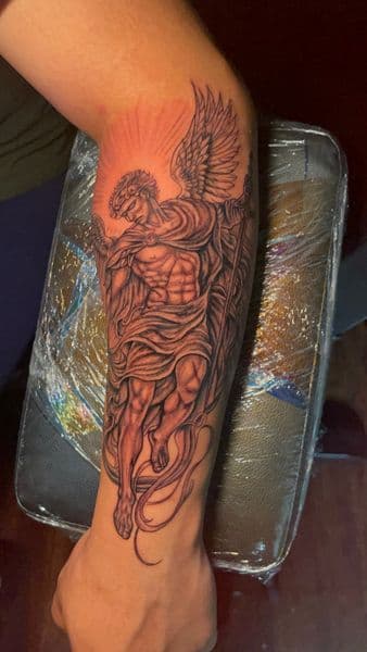 Black & Grey + Realism angel tattoo on Forearm by Ink_Don_Tattoo on TattMe