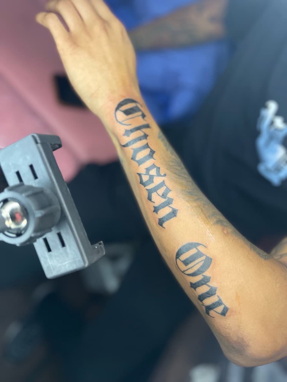 Lettering + Script font tattoo on Forearm by Inkbyzaza on TattMe