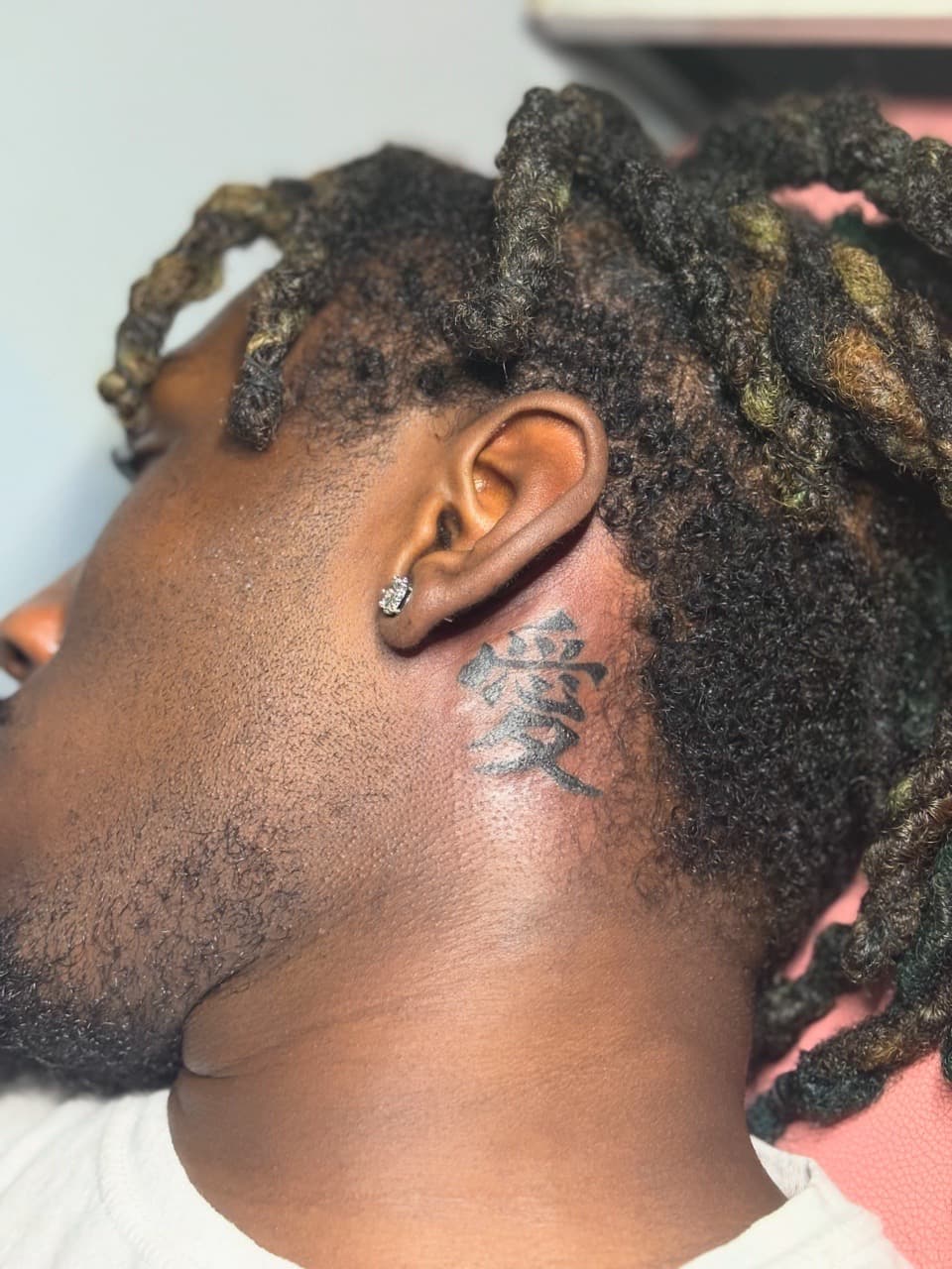 Lettering + Script kanji tattoo on Neck (Side) by Inkbyzaza on TattMe