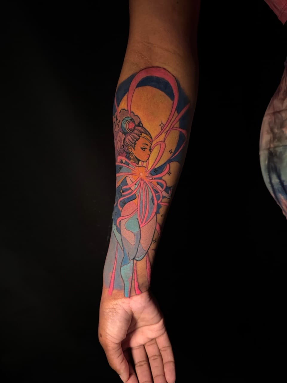 New School + Illustrative woman tattoo on Forearm by inkbyt0ny on TattMe
