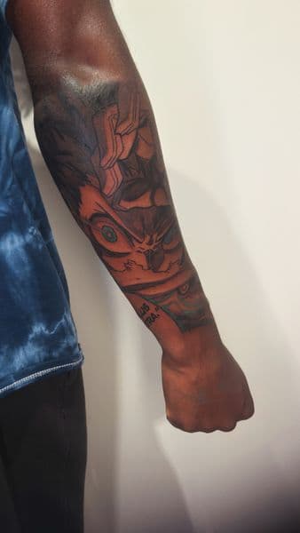 Anime + Color creature tattoo on Forearm by inkbyt0ny on TattMe
