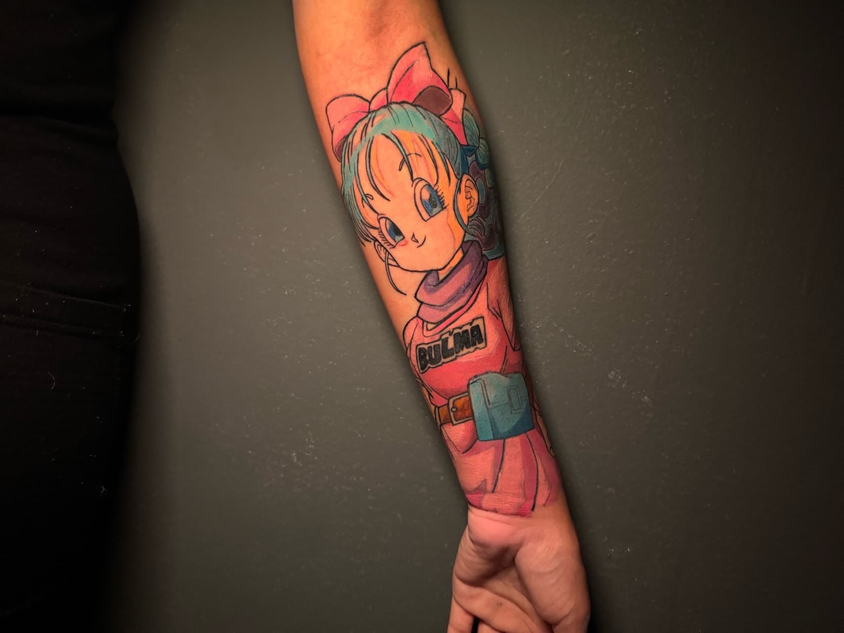 Anime + Color bulma tattoo on Forearm by inkbyt0ny on TattMe